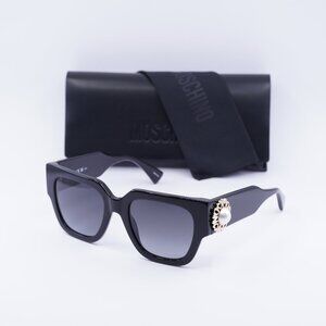 Moschino MOS153/S 0807 9O Square Sunglasses - Black/Grey